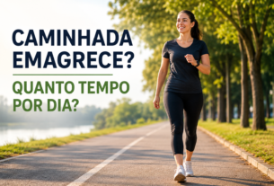 Caminhada emagrece: mulher fazendo caminhada ao ar livre